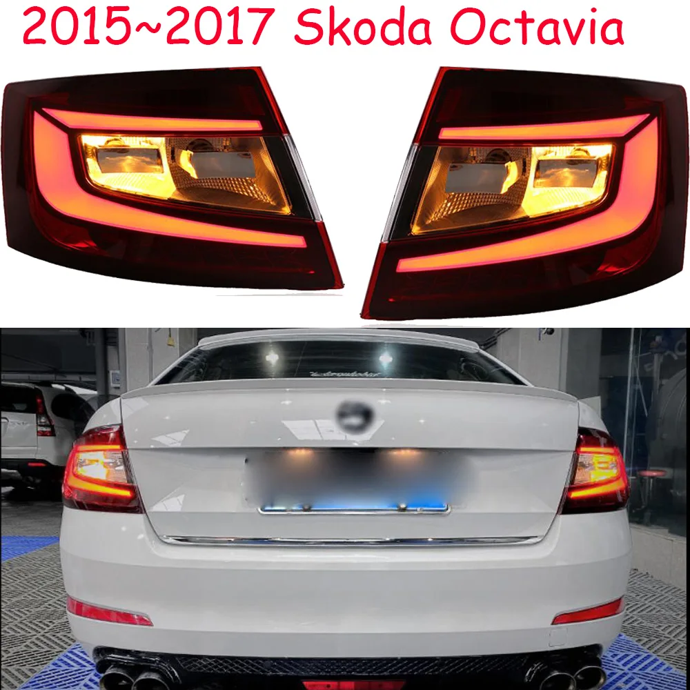 

car bumper tail light Octavia taillight 2015~2017y LED car accessories Taillamp Octavia rear light fog