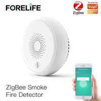 tuya smart smoke sensor detector fire alarm home security system battery powered alarm wireless smart life app control zigbee