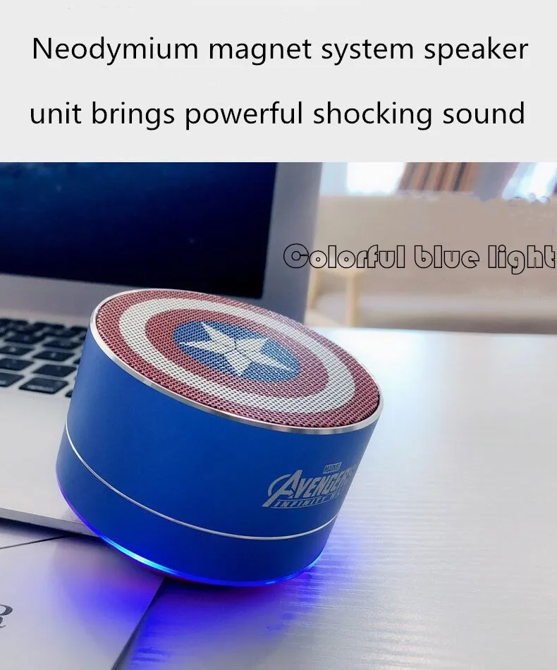 ZEKI Marvel подлинный беспроводной Bluetooth динамик Железный человек Американский капитан автомобильный сабвуфер, для компьютера динамик для карты TF открытый динамик