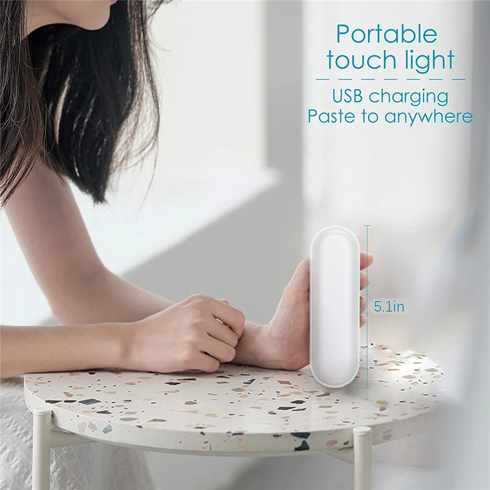 tokili touch night light 5 colors brightness dimmable usb plugrechargeablemotion sensor for wardrobe cabinet mirror kitchen free global shipping