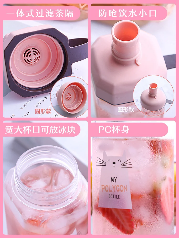 Милая Корейская чашка креативная пластиковая прозрачная портативная