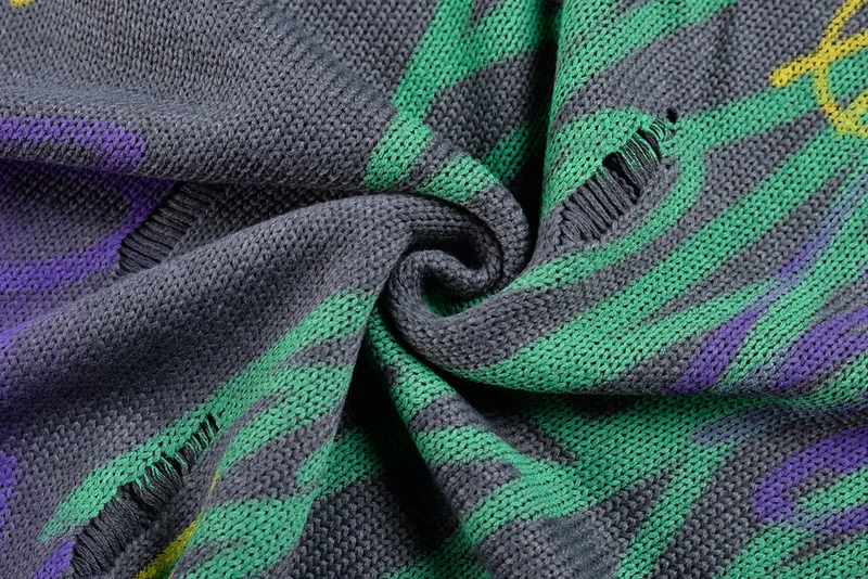 

2021 spring fashion pullovers street graffiti-art trend high Street sweaters loose for men and women Hip Hop oversized sweater