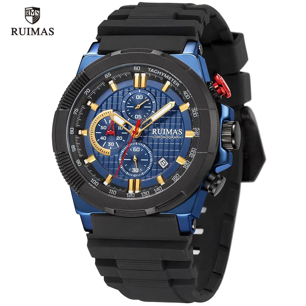 Мужские Роскошные спортивные часы RUIMAS водонепроницаемые наручные ведущей марки