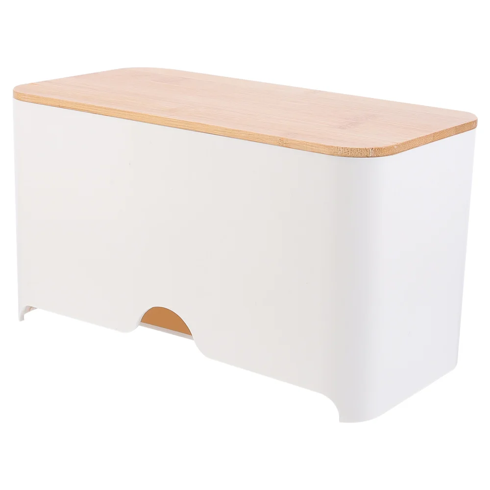 

1PC Bamboo Lid Mask Storage Box Mask Storage Box Practical Mask Box