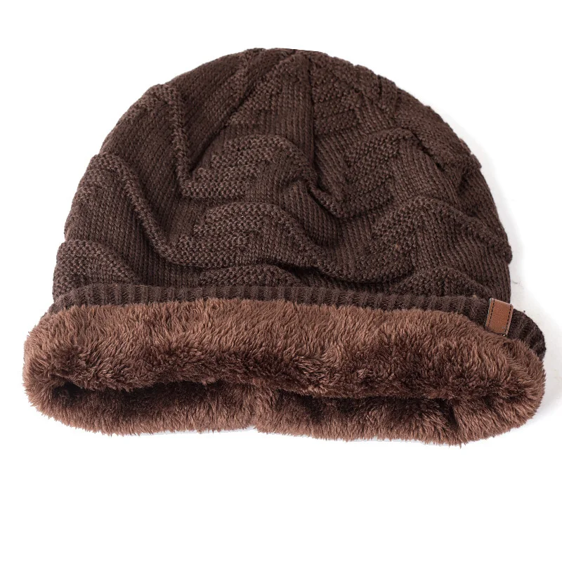 

Winter Beanie Thicken Unisex Casual Hats Knitted Hip Hop Bonnet Plus velvet Stretchy Gorros Simple Hats Warm Outdoor Beanies