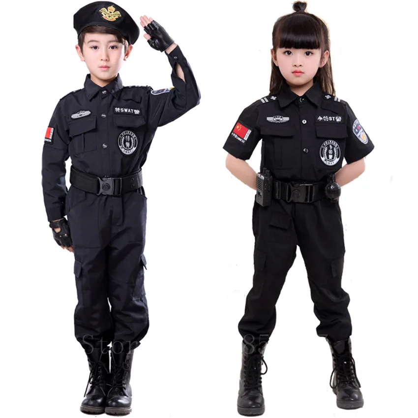 Детский карнавальный костюм полицейского на Хэллоуин Нарядная короткая и