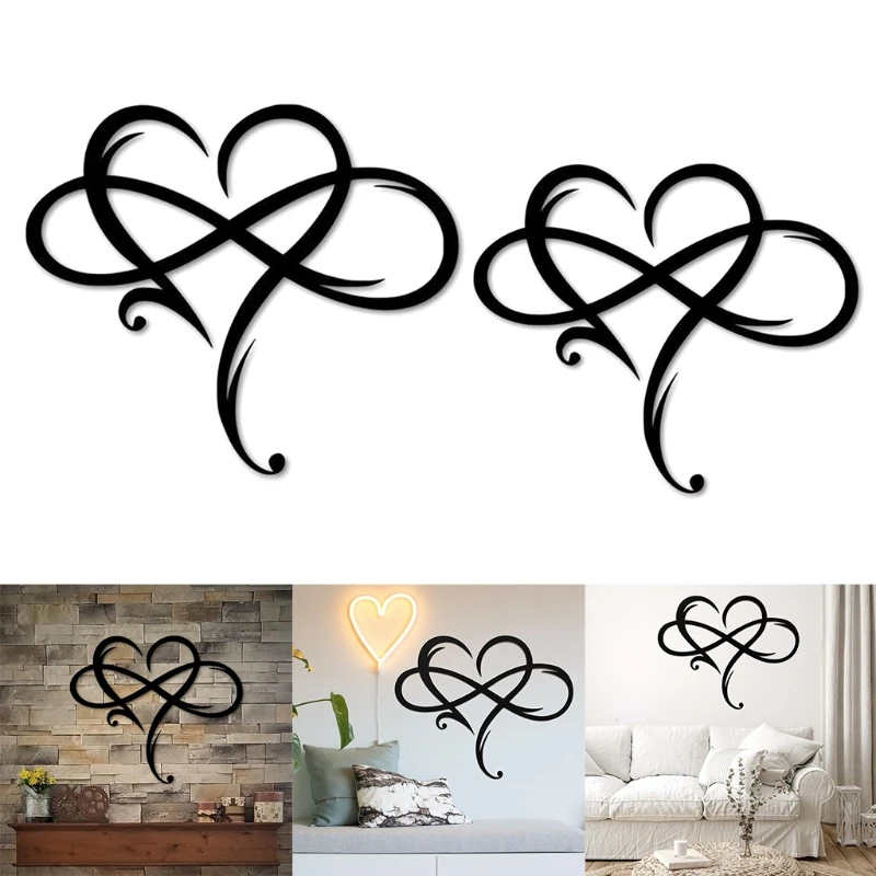 

Fashion All-match Metal Infinite Heart Sign Wall Pendant Art Love Wall Sign Bedroom Living Room Home Decoration Supplies