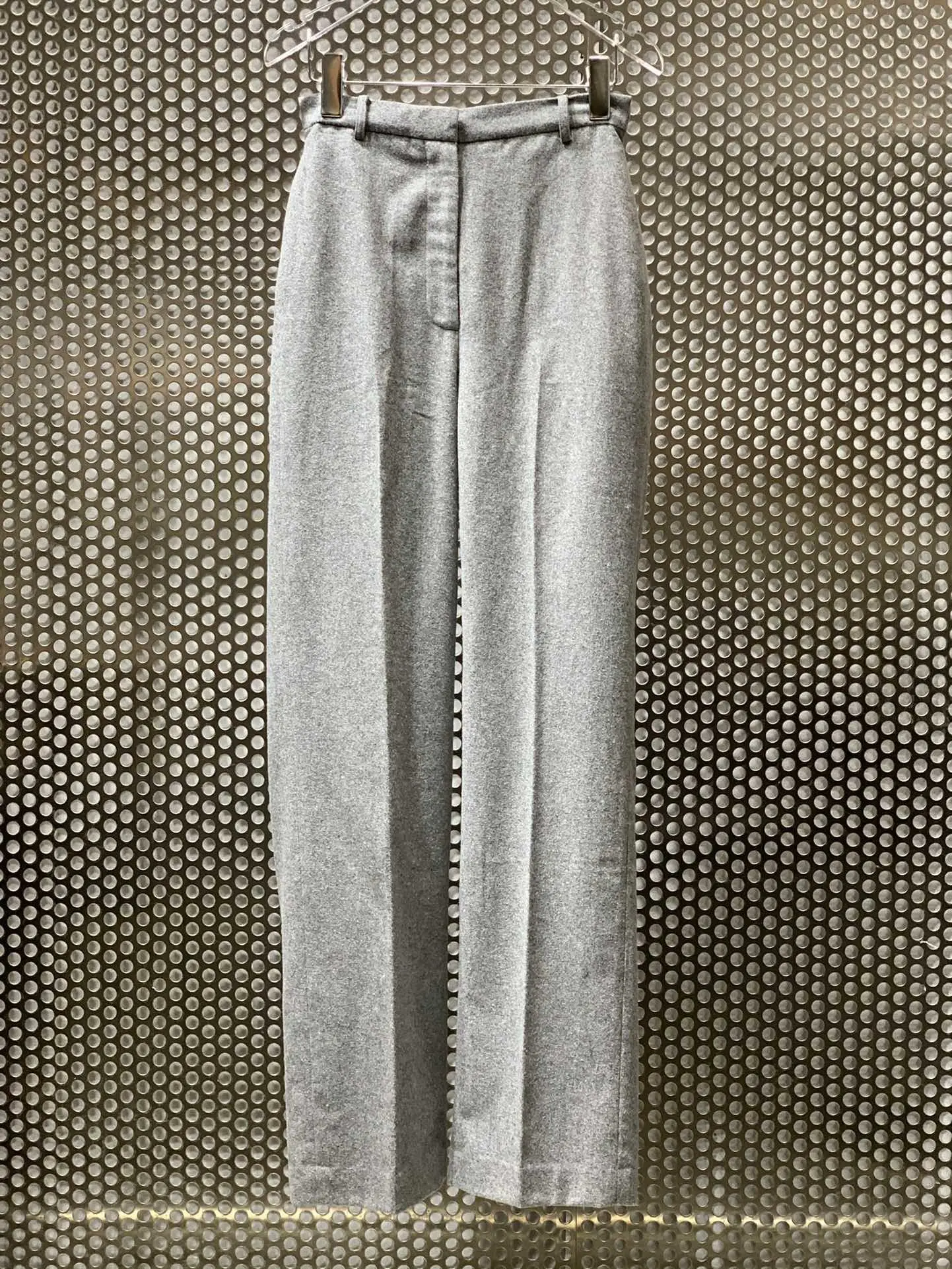 

Модные женские 2023 новые свободные повседневные шерстяные прямые брюки 1202