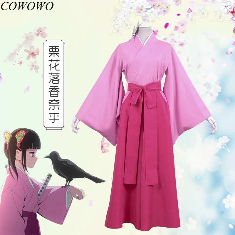 

Аниме! Рассекающее демонов киметсу no Yaiba Tsuyuri Kanawo розовое милое кимоно униформа косплей костюм женский костюм на Хэллоуин Бесплатная достав...