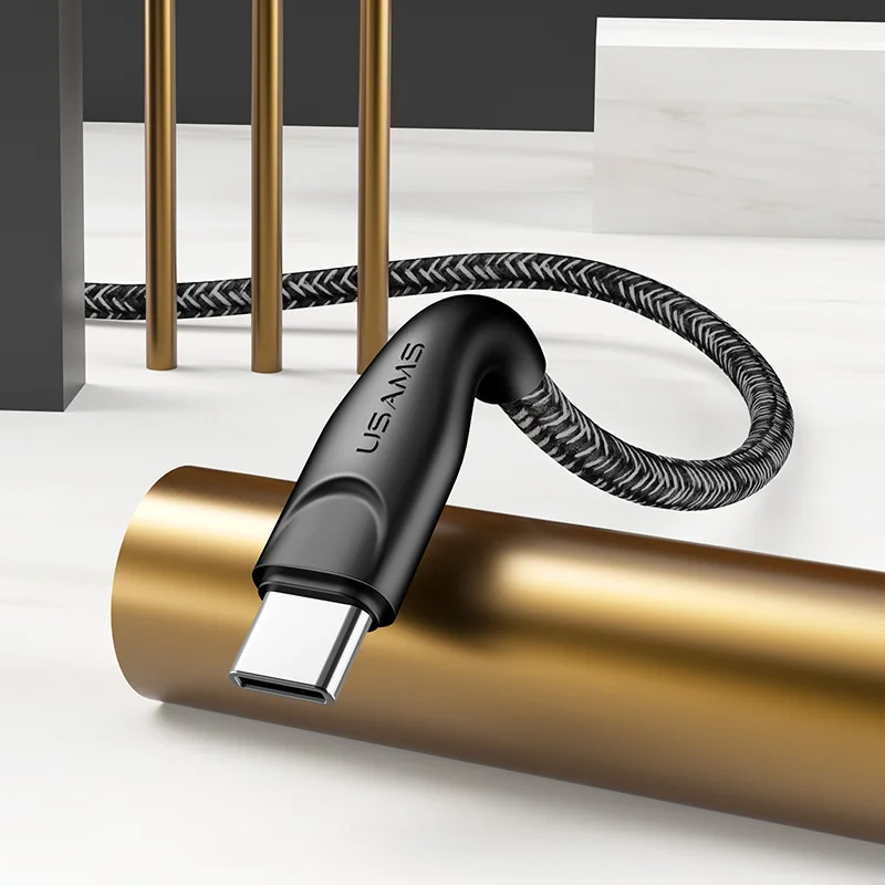 USAMS USB Type C кабель для Xiaomi Redmi Note 8 Pro Samsung Huawei Type-C мобильный телефон зарядный провод 3