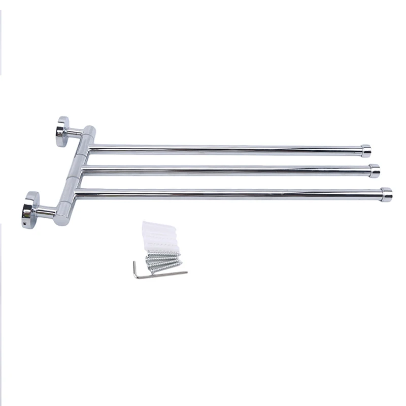 

1pc Stainless Steel Swivel 2/3 Swing Arm Towel Holder Bar Rail Hanger Rack Wall Mounted For Bathroom