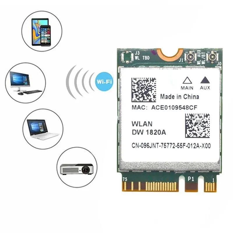

Wireless Network Card DW1820A BCM94350ZAE BCM94356ZE BT4.1 867Mbps Better Adapter Than Wifi 802.11ac BCM94352Z Q9T5