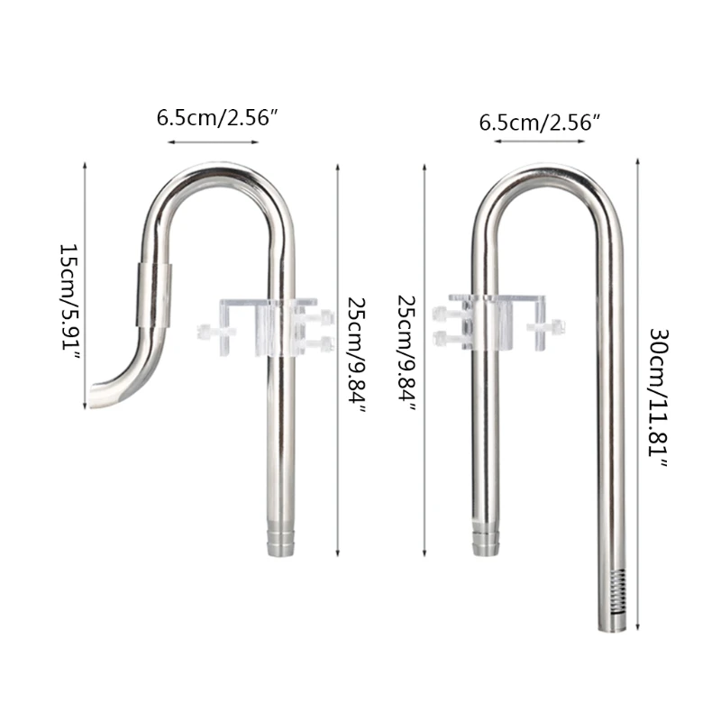 

Aquarium Water Grass Fish Tank Filter Inflow Outflow Lily Pipe with Surface Skimmer Stainless Steel Tube Y5GB