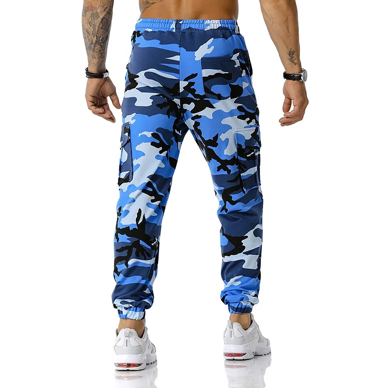 Men's Casual Cotton Outdoor Sport Camouflage Cargo Pants Elastic Waist Drawstring Military Tactical | Мужская одежда