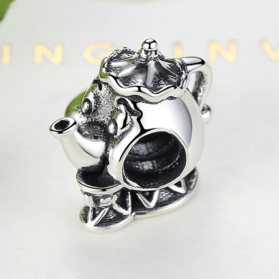 ELESHE 925 Sterling Silver Bead Creative Tea Pot Charm Beads Fit Bracelet Women Diy Bracelets Bangles Jewelry | Украшения и