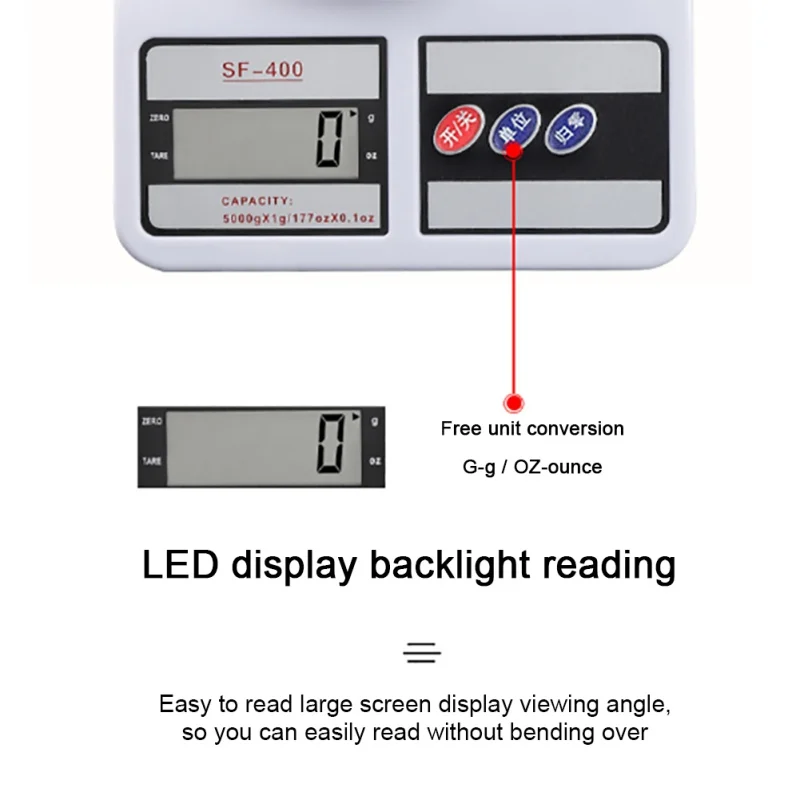 Кухонные весы цифровые весовые граммы и унции кухонные 11 фунтов/5 кг высокоточные