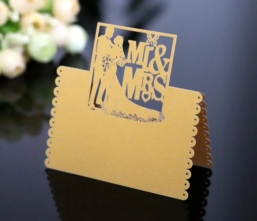 12*9 см 3D свадебная и карточка для жениха мистер миссис полый стол визитных именных
