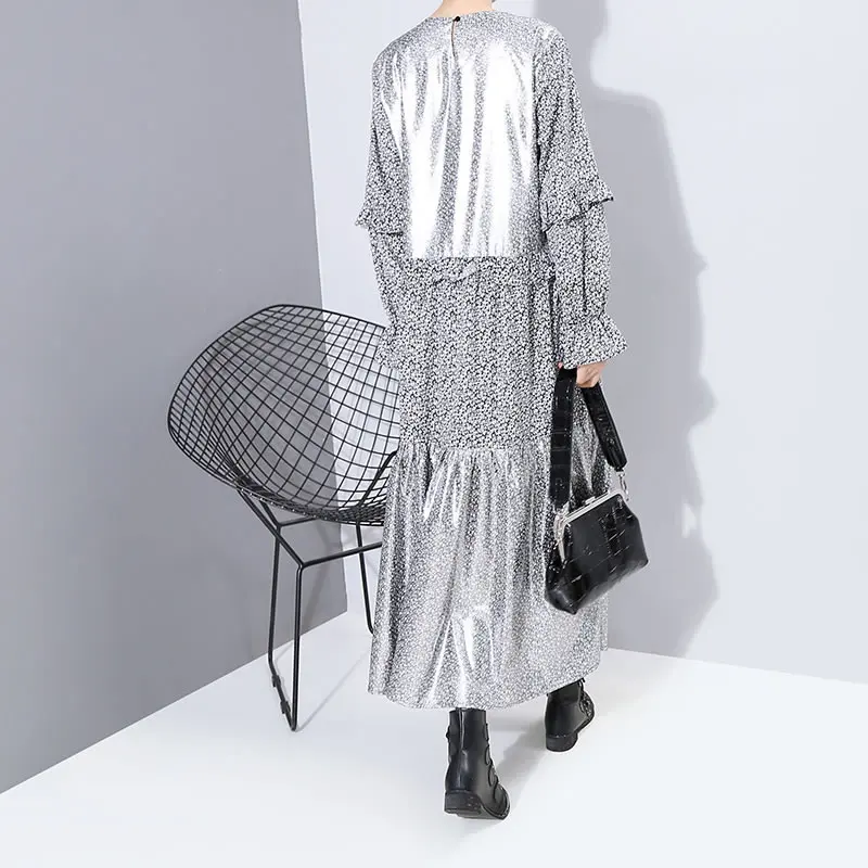 XITAO 2020 Ранняя весна новое женское платье с круглым вырезом в виде листьев лотоса