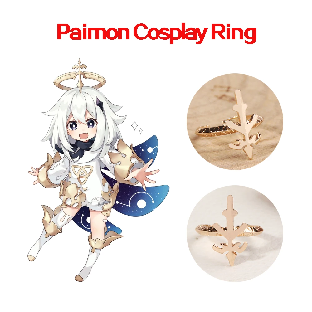 

Coaplay Paimon Crown Contract Finger Rings Anime Genshin Impact Jewelry Alloy Adjustable Rings For Women Men Girl Gift Decorate