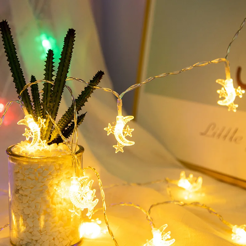 

1m 3m 6m LED Ramadan Moon Star String Lights Ramadan Decoration for Home Birthday Wedding Room Bedroom Decoration