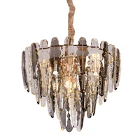 Modern K9 Crystal Led Pendant Chandelier Lights Gold Metal Living Room Led Chandelier Lighting Bedroom Led Hanging Lamp Fixtures