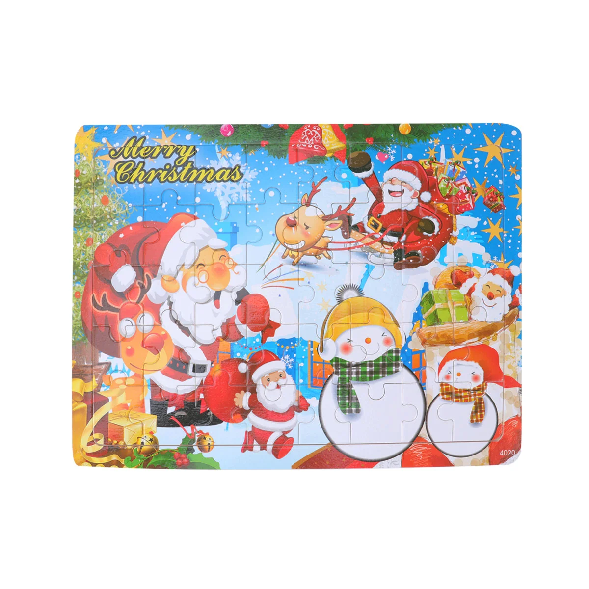 

1PC 40 Pieces Wood Puzzle Educational Jigsaw Puzzle Two-three-four-five Year Old Girl Boy Puzzle Classic Christmas