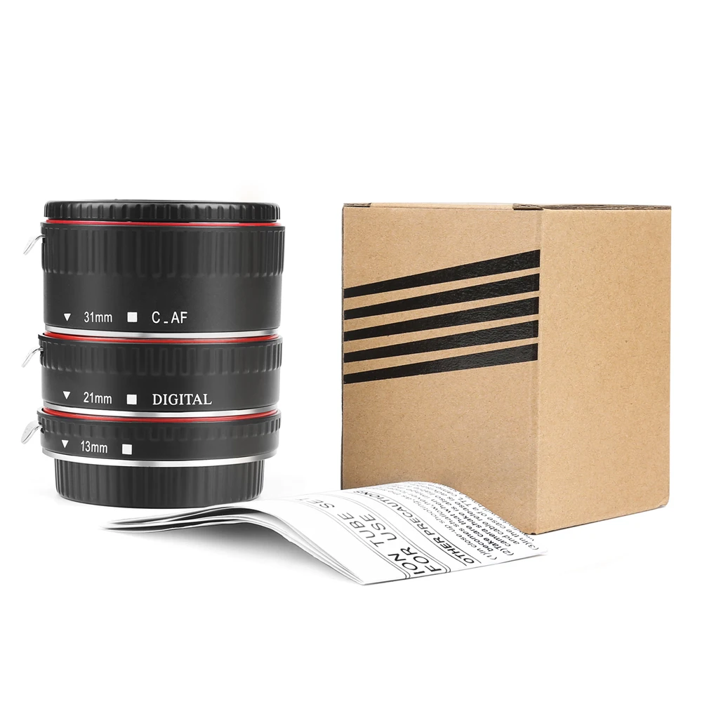 Красное металлическое TTL Автофокус Макро Удлинительное Кольцо для Canon 600d 500d 80d EOS EF