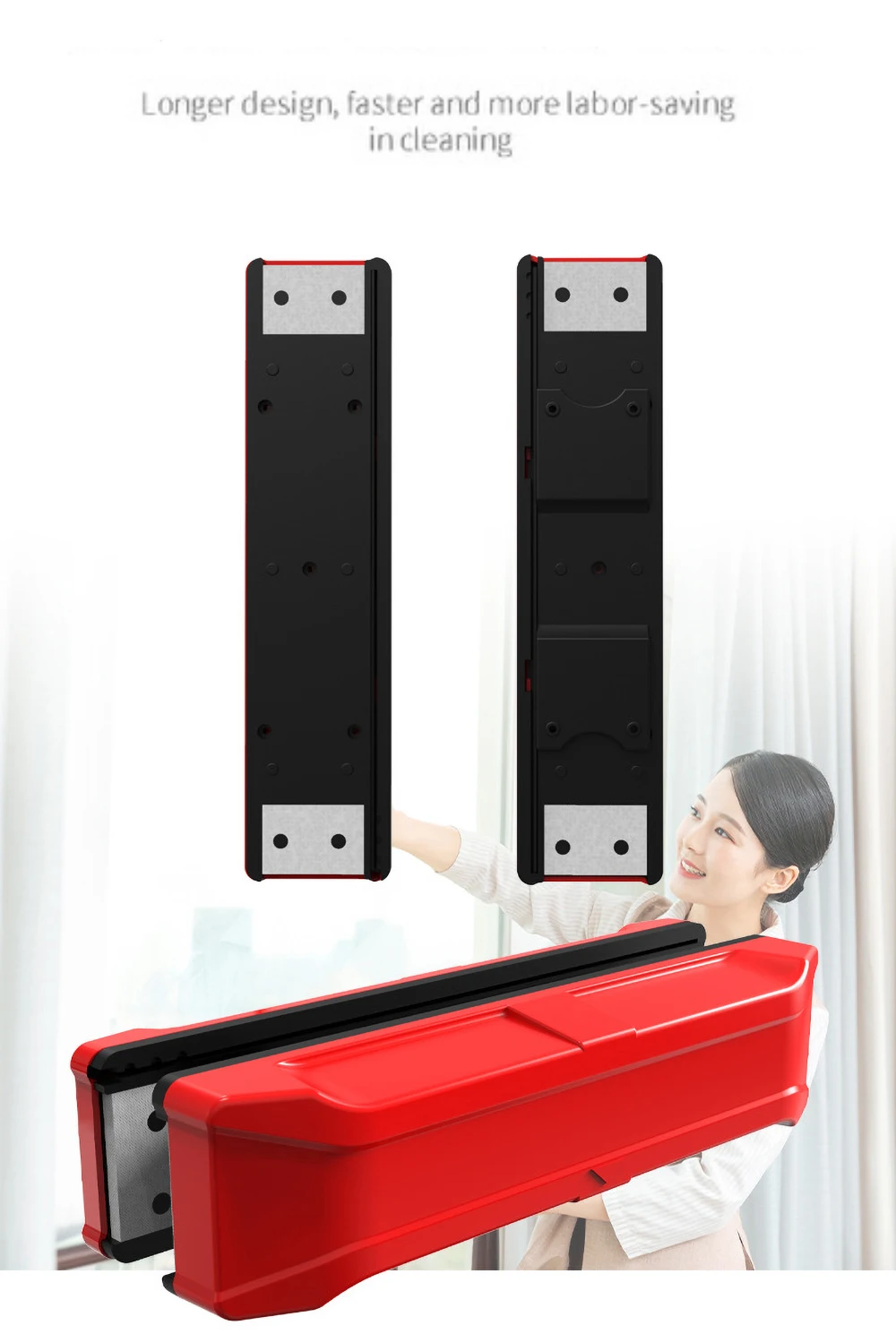 Cepillo de limpieza magn&eacute;tico de doble cara para el hogar, utensilio de limpieza de vidrio de doble capa, herramientas m&uacute;ltiples port&aacute;tiles, nuevo-2