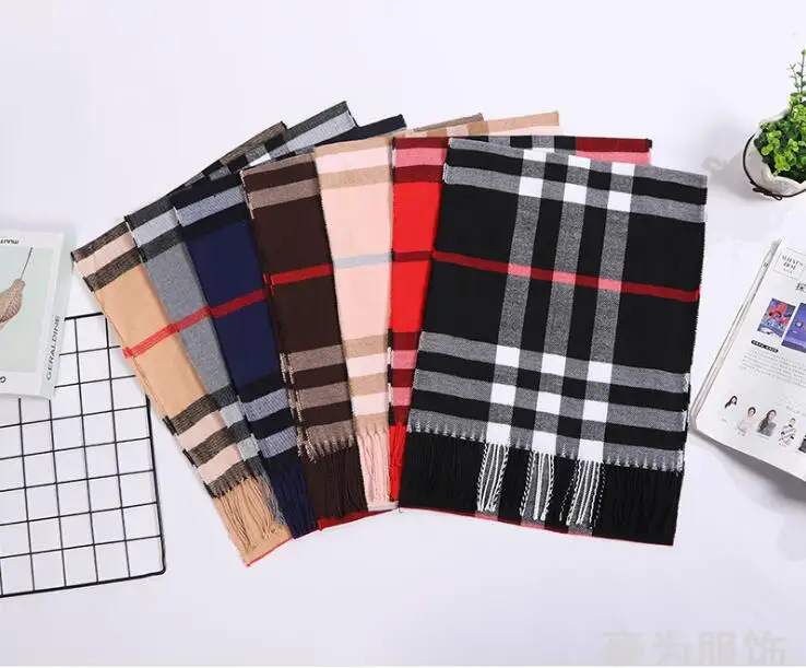 

Autumn and winter men's and women's versatile cashmere scarf Babbage color Plaid Scarf