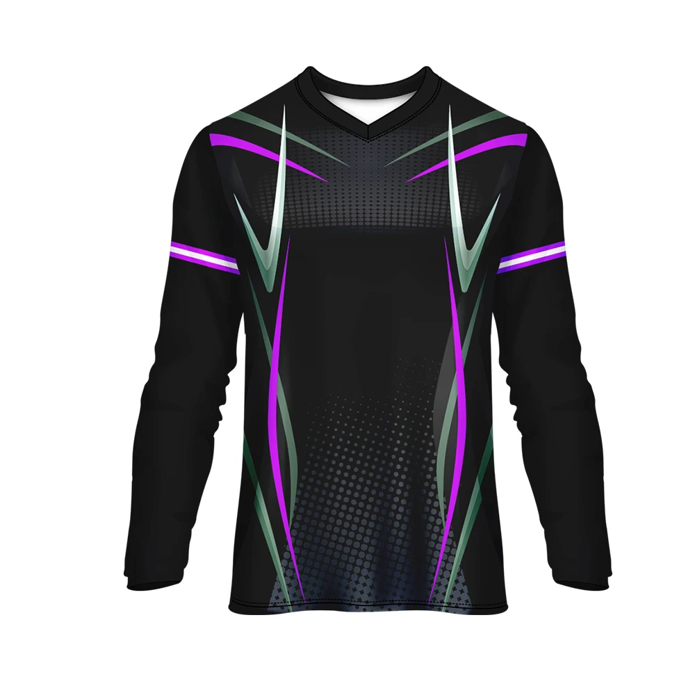 Футболка реглан с v-образным вырезом и длинным рукавом 3D Ретро Быстросохнущий Топ