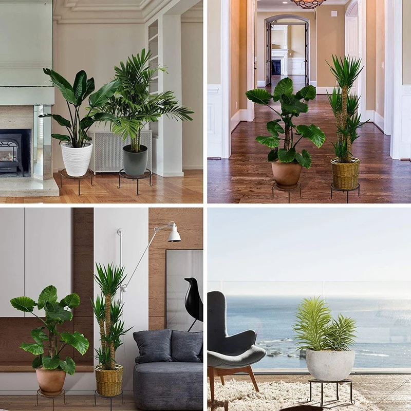 

Potted Plant Stand, [3 Packs] Indoor Iron Flower Pot Stand, Floor Single Pot Bonsai Iron Flower Stand-ABUX
