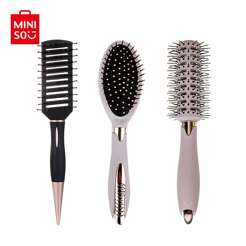 

MINISO Round Hair Brush with Clips Comb Portable Lightweight for Detangling Hair Accessories for girls Hairdressing