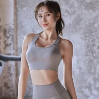 2021 new running fitness yoga underwear sports vest bra high intensity shockproof sports yoga bra uderwear solid color