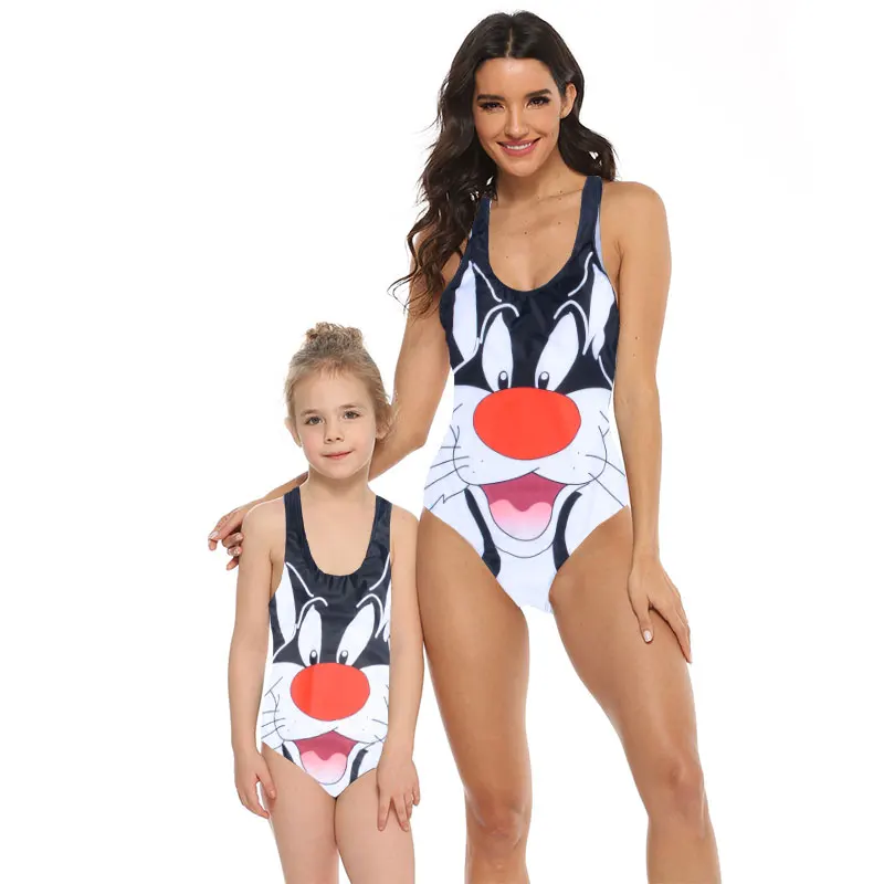 Женский слитный купальник с принтом волк и красный нос|Комбинезоны| |