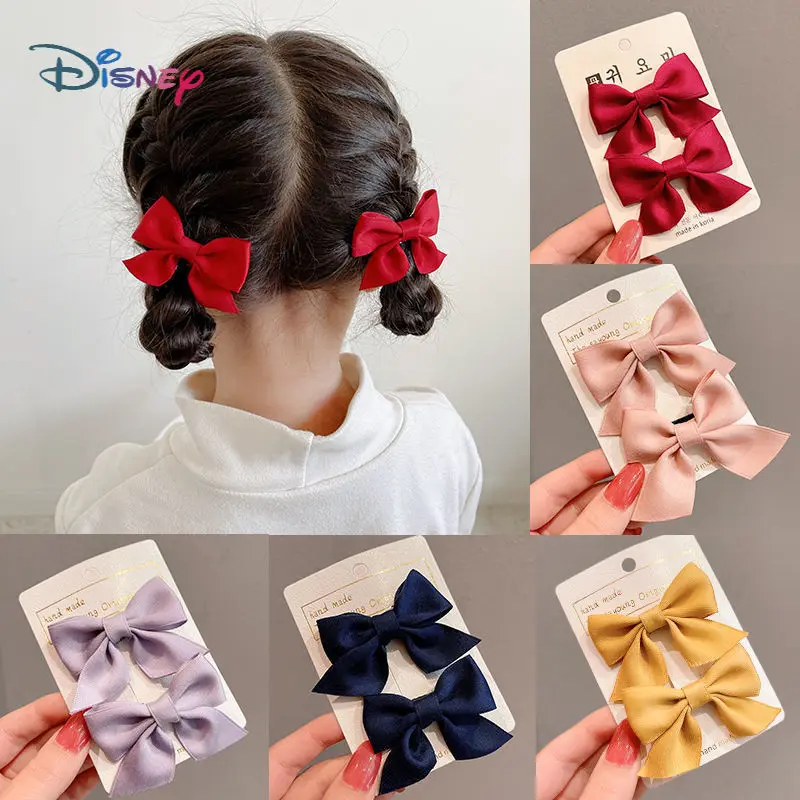 

6pcs Disney children's hair clip bow tie headdress cute princess little girl hair accessories red girls hair clip accessories