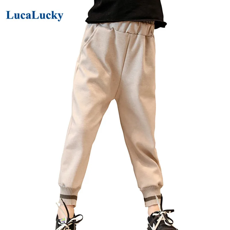 

LucaLucky Fashion 2021 Spring Wool Trousers Baby Big Girls Solid Mid Waist Pants For Kids Sport Pant Children Bottoms Clothing
