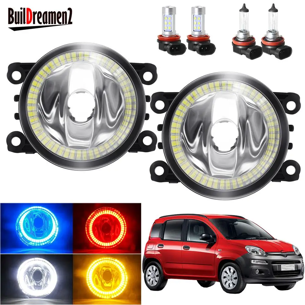 

Ангел глаз туман светильник в сборе для Fiat Panda 2012 2013 передний бампер автомобиля туман светильник гало кольца дневные ходовые огни 20 Вт H11 12V