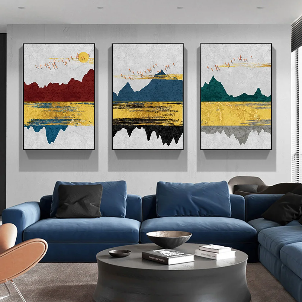 Декоративные постеры и принты в скандинавском стиле абстрактный пейзаж Картина