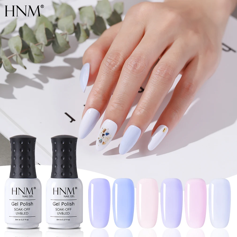 HNM бледно лиловый Цвет светильник Фиолетовый УФ гель для ногтей 8 мл Однотонная