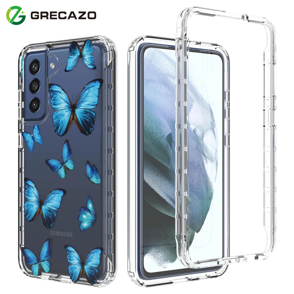 

Прозрачный чехол для телефона с изображением бабочки для девушек и женщин, 360