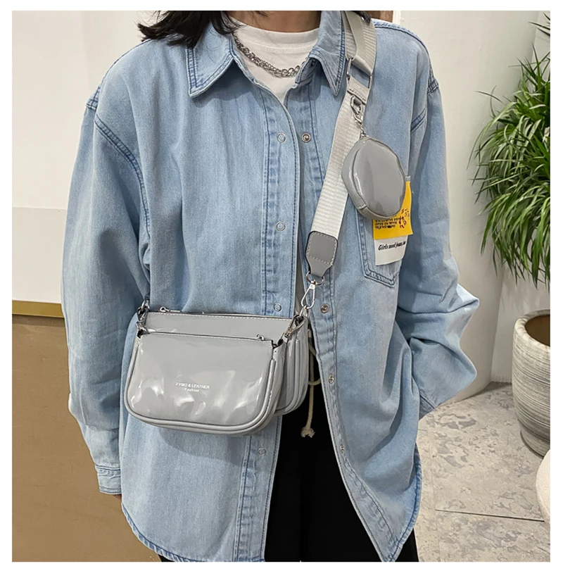 

Fashion Brand Designer Messenger Handbags for Women 2021 Tote 3 in 1 PU Leather Crossbody Handbag Tote Shoulder Bag Clutch Totes