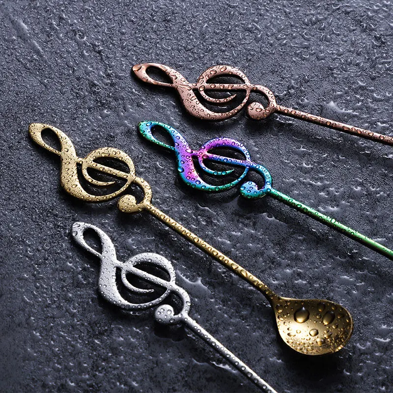

304 stainless steel coffee spoon ice cream spoon creative music mixing spoon