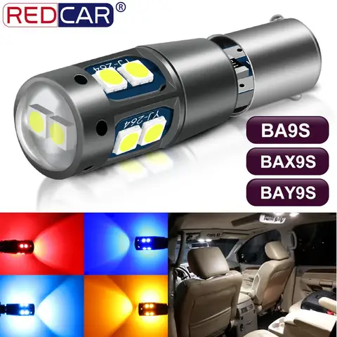 Светодиодная лампа BA9S, BAX9S, BAY9S, H21W, BAY9S, H6W, T4W, T11, 10SMD 3030, чипы Canbus, габаритные фонари для автомобиля, автолампы для разрешение на парковку, 1 шт.