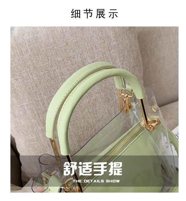 JIULIN Популярные летние 2019 маленькие свежие прозрачные гелевые сумки с большой