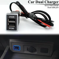 for toyota qc3 0 car charger dual usb ports phone fast quick charging pda dvr adapter plug play cable auto accessories styling