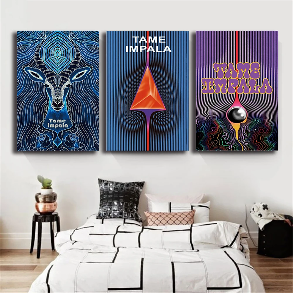 Tames Impalas Psychedelic Rock Music Band Tour плакаты постеры на холсте современные фотообои