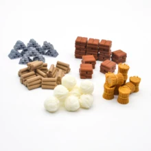 Juego de mesa de Catan TRPG con impresión 3D, token de ladrillo, grano, madera, hierro, mineral, lana, kits de construcción
