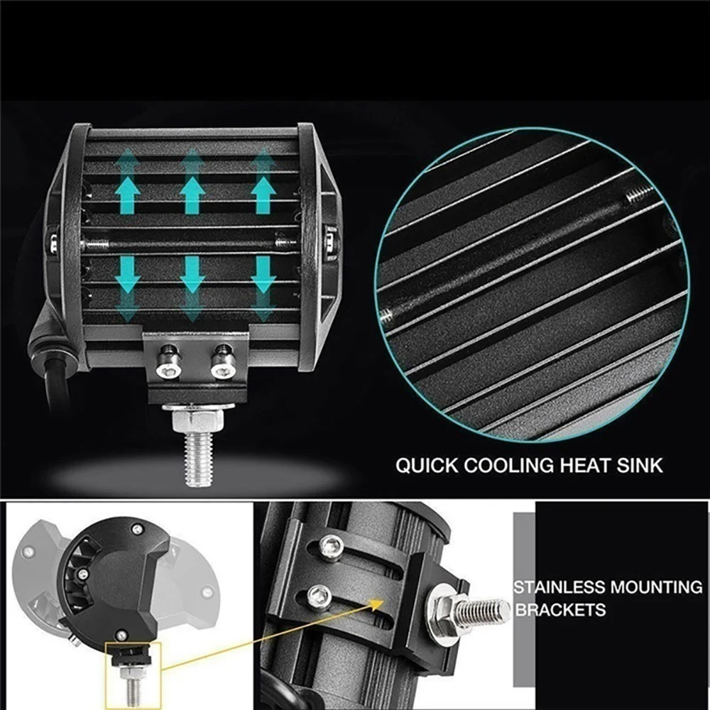 2 5x4 дюйма 60 Вт Водонепроницаемый IP67 рабочий светильник бар светодиодный баров