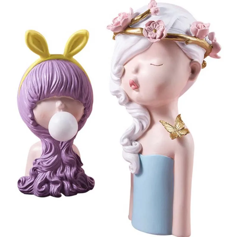 

Европа миниатюрная Статуэтка Craft Орнамент модное милое платье для девочек; Маленькая статуя спальня обои для рабочего орнамент Декор для до...