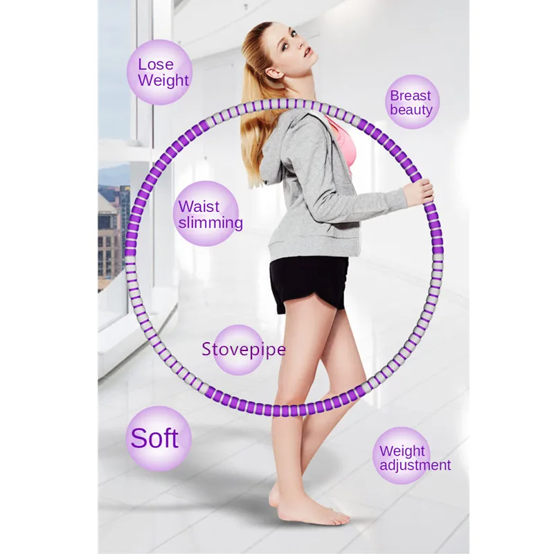 

6 Part Sport Hoop Chest Expander Yoga Resistance Bands Set Detachable Weighted Install Massage Thin Waist Hoop Slimming